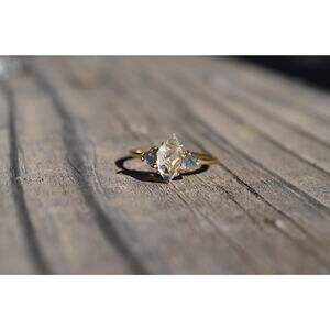 Montana sapphire engagement ring 14k yellow gold size 12